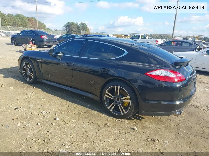 2010 Porsche Panamera S VIN: WP0AB2A75AL062418 Lot: 40822137