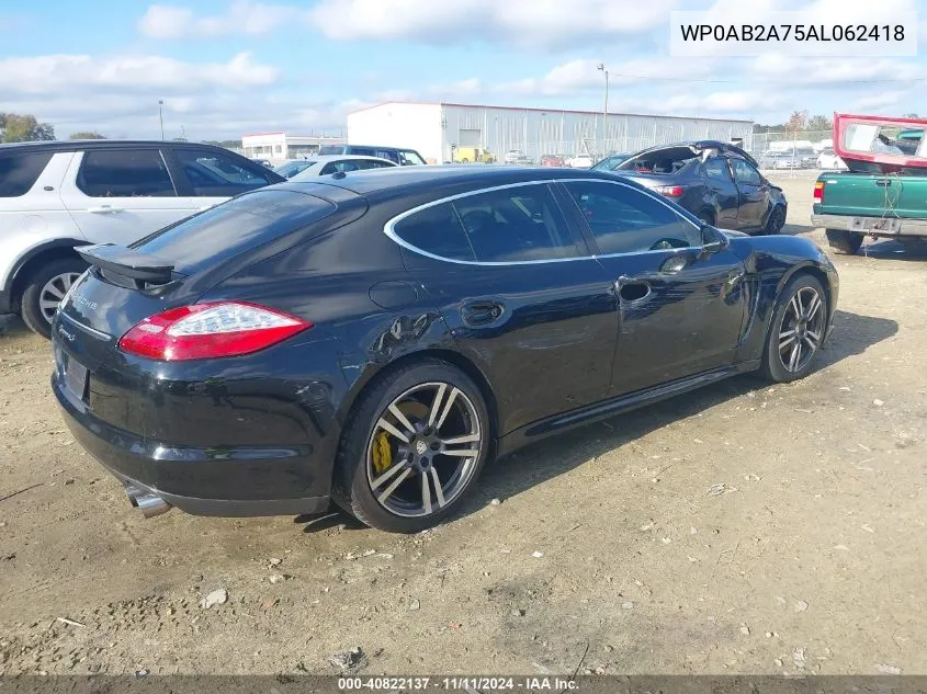 2010 Porsche Panamera S VIN: WP0AB2A75AL062418 Lot: 40822137