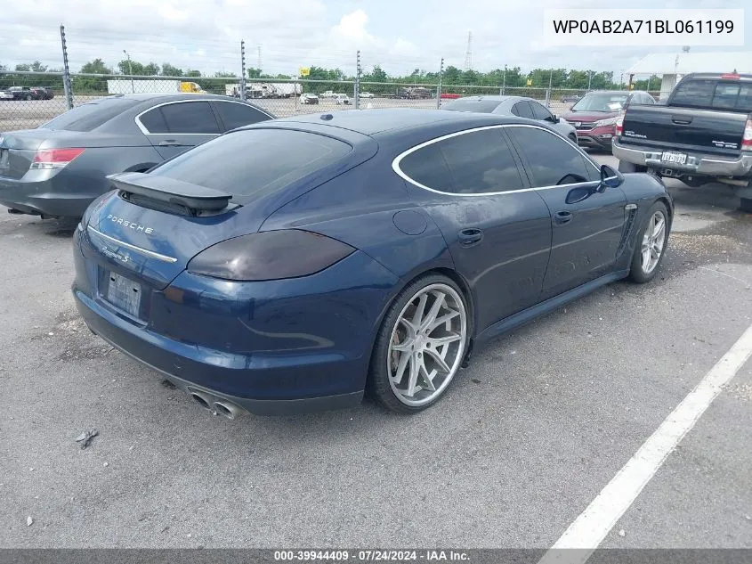 2011 Porsche Panamera S VIN: WP0AB2A71BL061199 Lot: 39944409