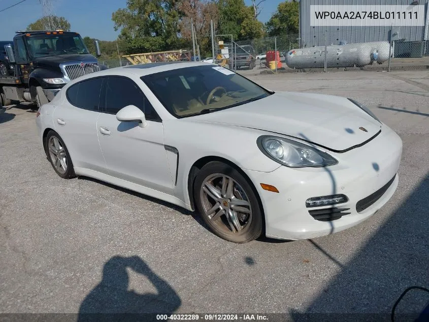 2011 Porsche Panamera 4 VIN: WP0AA2A74BL011111 Lot: 40322289