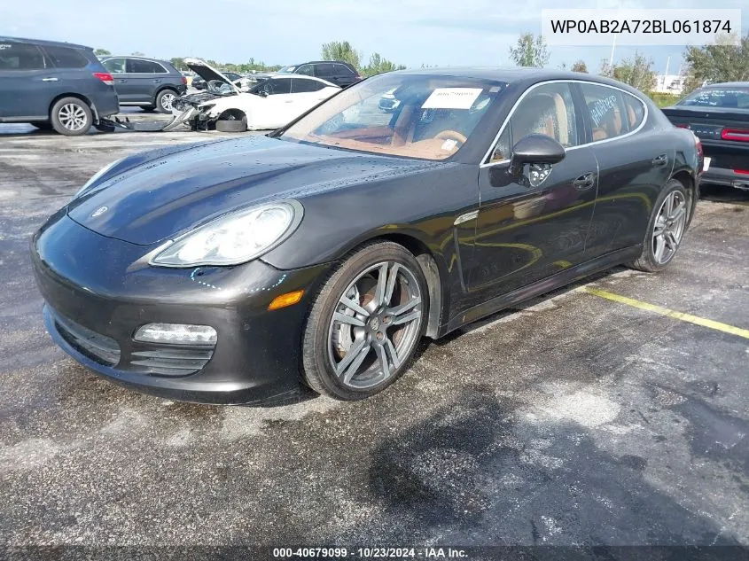 2011 Porsche Panamera S VIN: WP0AB2A72BL061874 Lot: 40679099