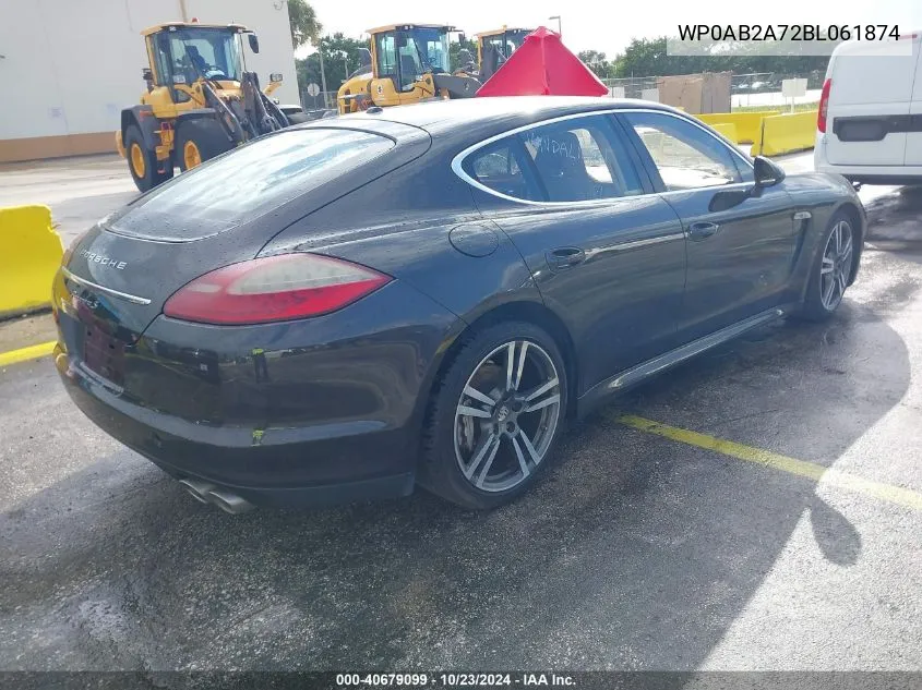 2011 Porsche Panamera S VIN: WP0AB2A72BL061874 Lot: 40679099