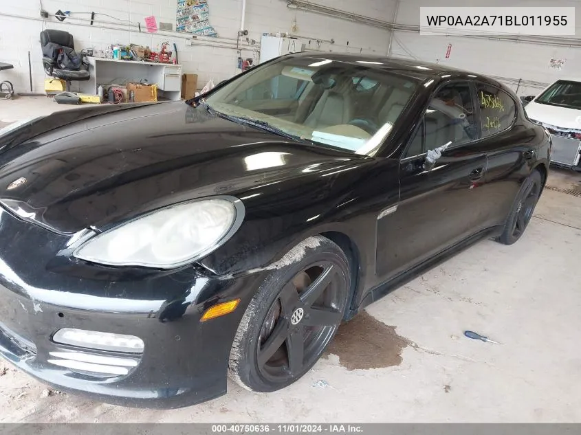 2011 Porsche Panamera 4 VIN: WP0AA2A71BL011955 Lot: 40750636