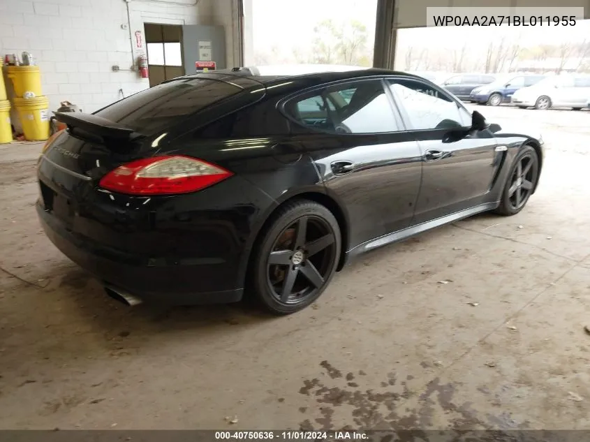 2011 Porsche Panamera 4 VIN: WP0AA2A71BL011955 Lot: 40750636