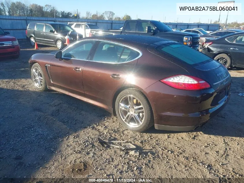 2011 Porsche Panamera S VIN: WP0AB2A75BL060041 Lot: 40849470