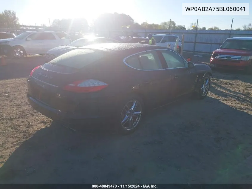 2011 Porsche Panamera S VIN: WP0AB2A75BL060041 Lot: 40849470