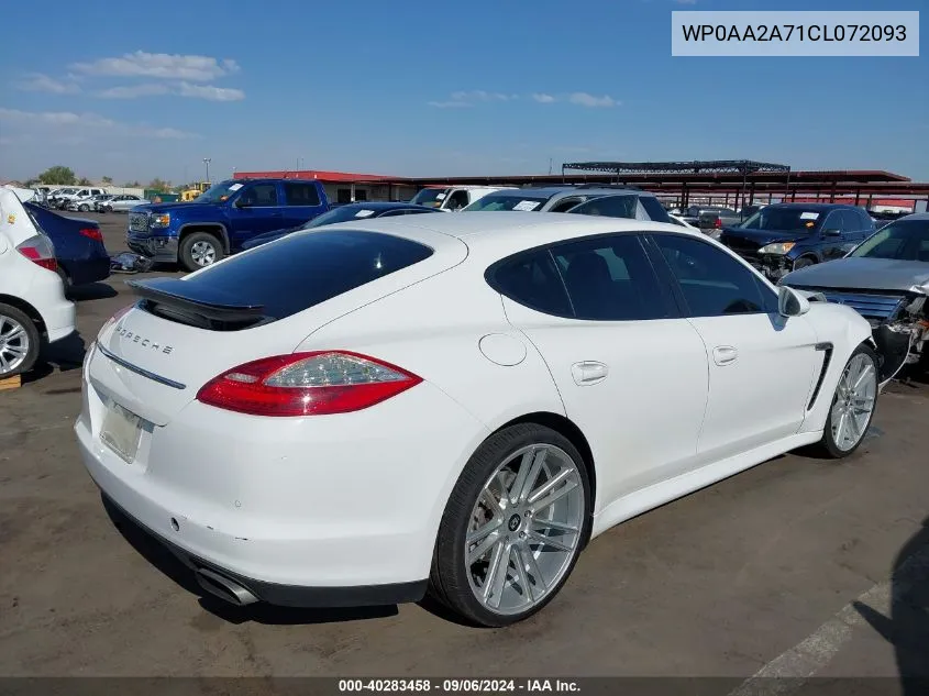 2012 Porsche Panamera 4 VIN: WP0AA2A71CL072093 Lot: 40283458