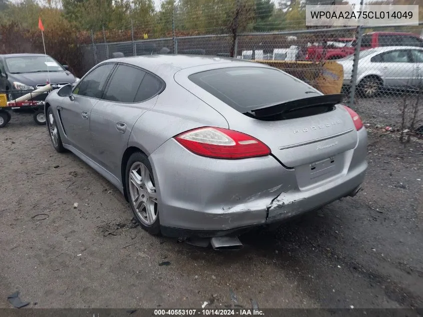 2012 Porsche Panamera 2/4 VIN: WP0AA2A75CL014049 Lot: 40553107