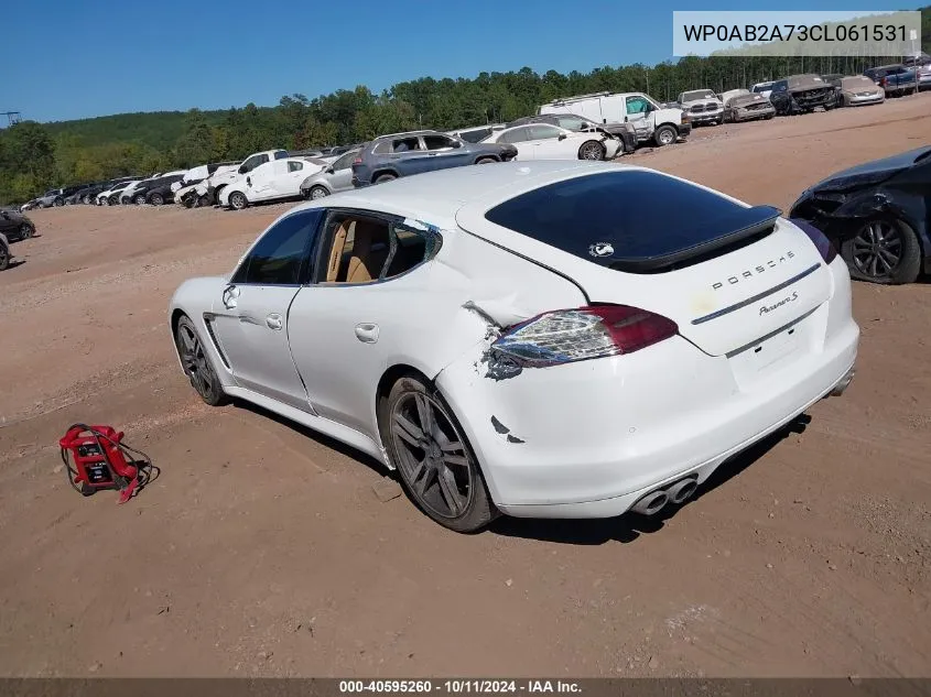 2012 Porsche Panamera S VIN: WP0AB2A73CL061531 Lot: 40595260