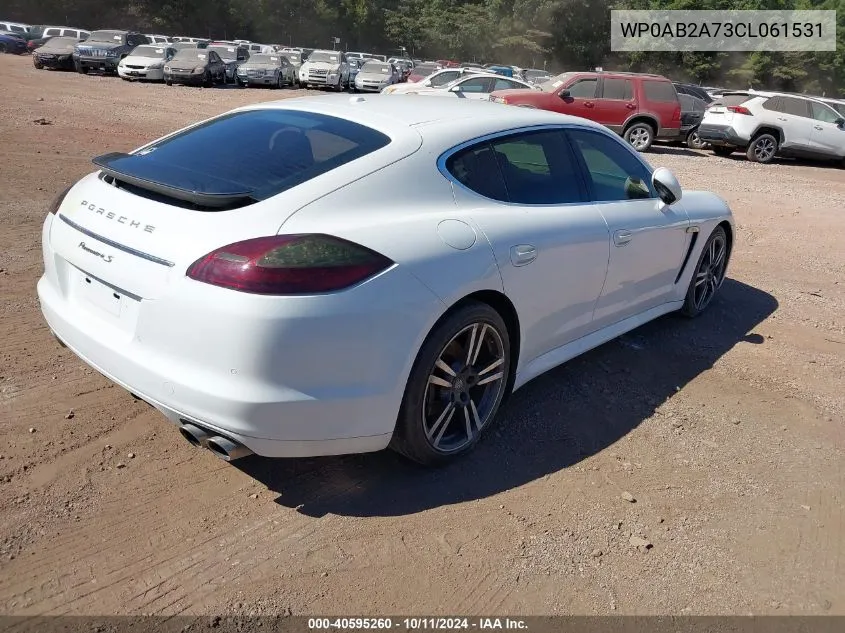 2012 Porsche Panamera S VIN: WP0AB2A73CL061531 Lot: 40595260