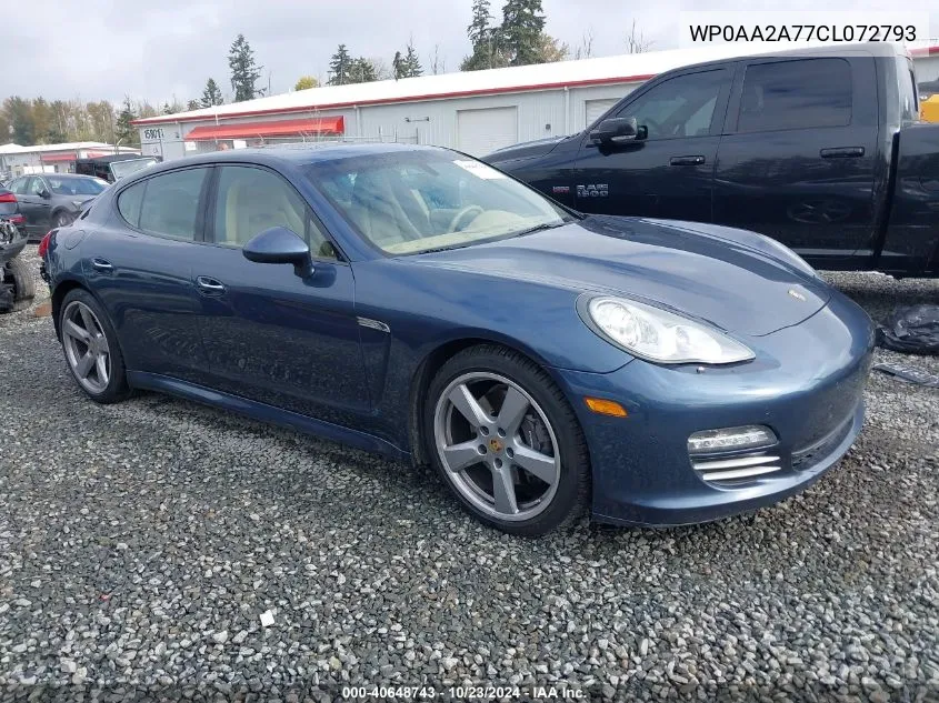 2012 Porsche Panamera 4 VIN: WP0AA2A77CL072793 Lot: 40648743