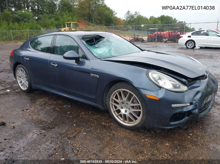 2014 Porsche Panamera 4 VIN: WP0AA2A77EL014038 Lot: 40183539