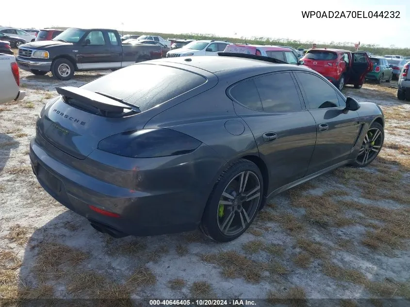 2014 Porsche Panamera S Hybrid VIN: WP0AD2A70EL044232 Lot: 40646405