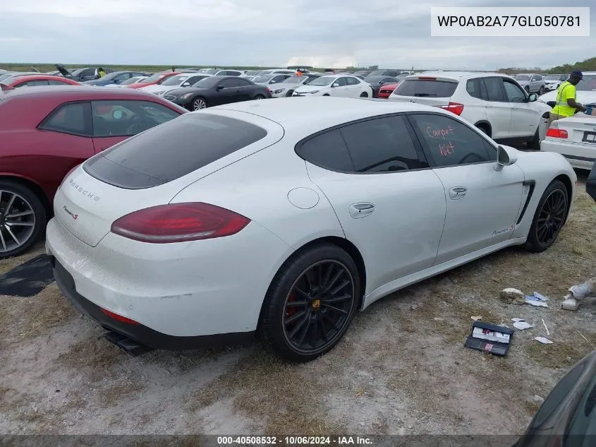 2016 Porsche Panamera S VIN: WP0AB2A77GL050781 Lot: 40508532