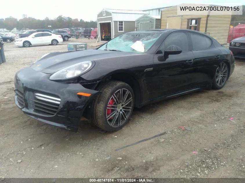 2016 Porsche Panamera Turbo VIN: WP0AC2A70GL070156 Lot: 40747574