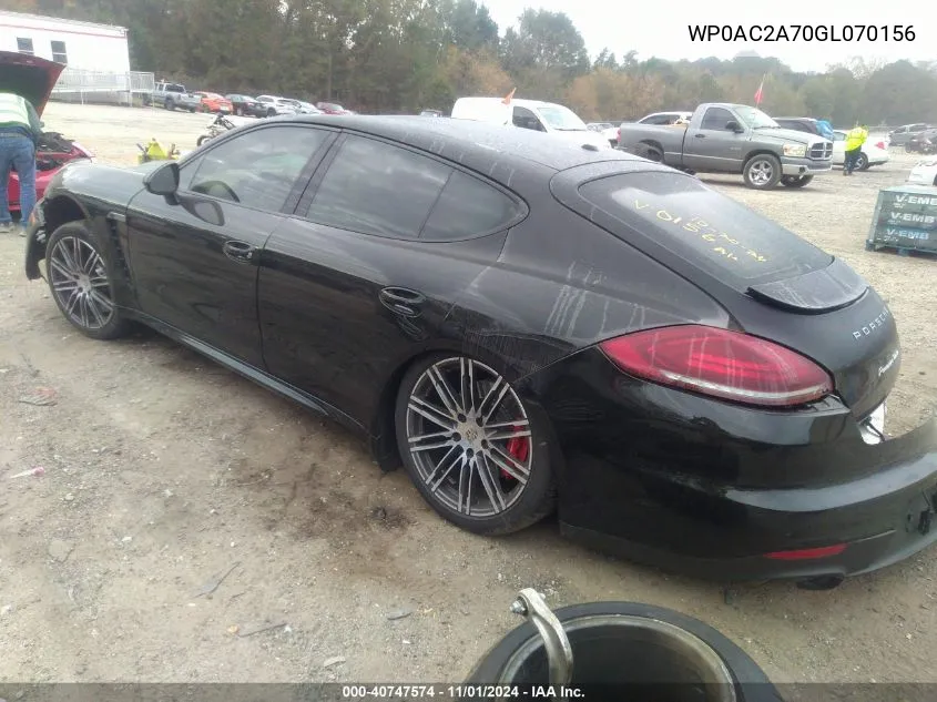 2016 Porsche Panamera Turbo VIN: WP0AC2A70GL070156 Lot: 40747574