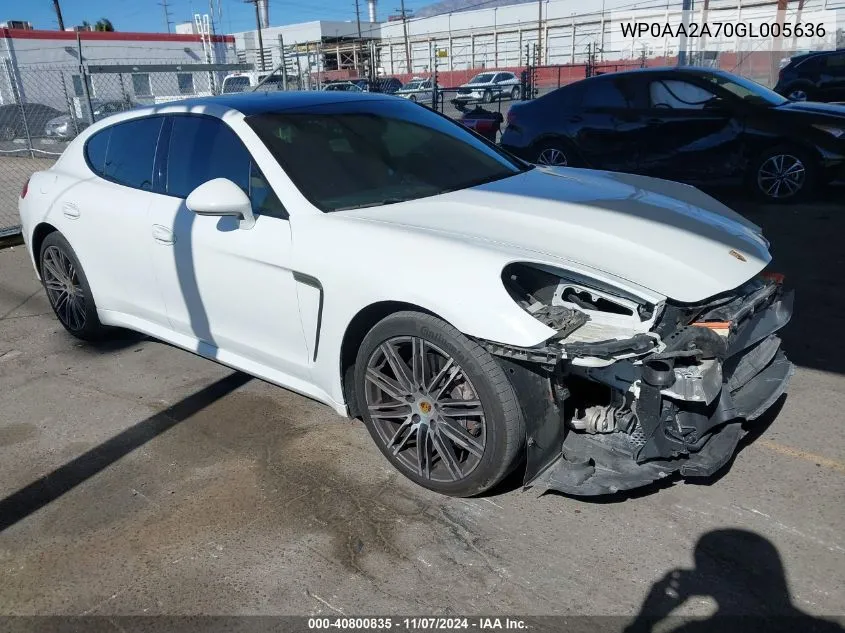 2016 Porsche Panamera 4 VIN: WP0AA2A70GL005636 Lot: 40800835