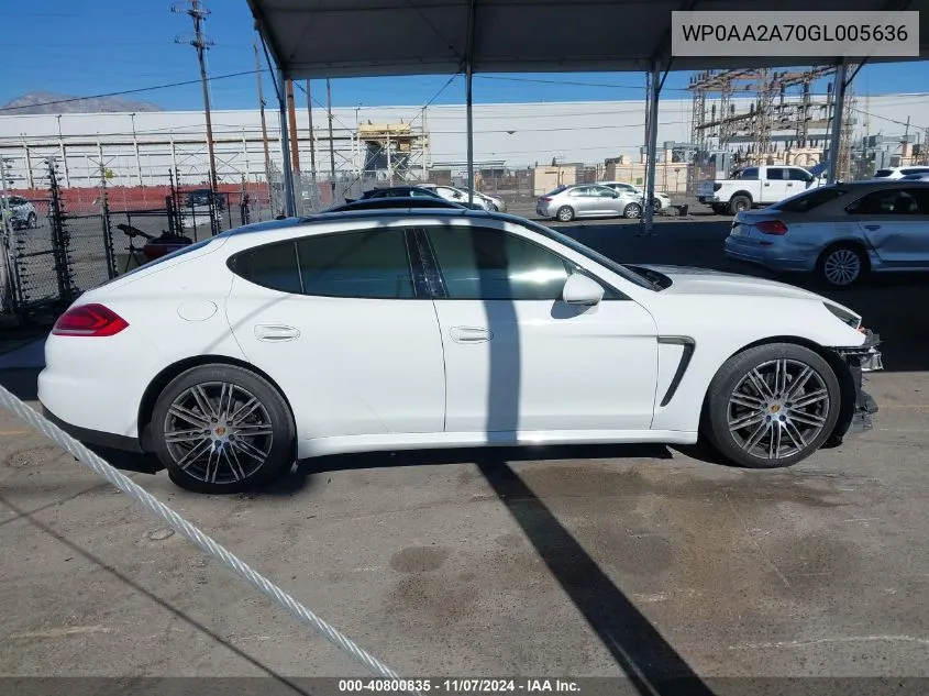 2016 Porsche Panamera 4 VIN: WP0AA2A70GL005636 Lot: 40800835