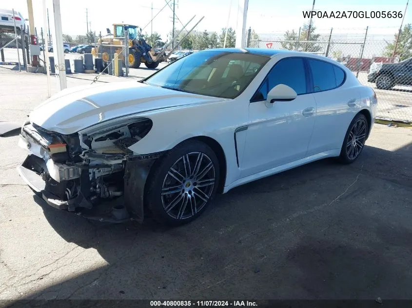 2016 Porsche Panamera 4 VIN: WP0AA2A70GL005636 Lot: 40800835