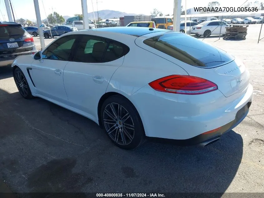 2016 Porsche Panamera 4 VIN: WP0AA2A70GL005636 Lot: 40800835