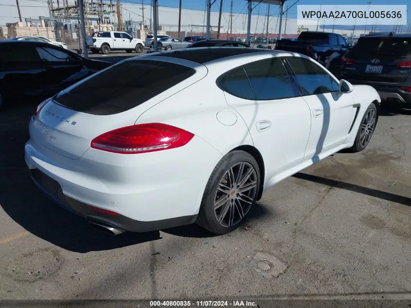 2016 Porsche Panamera 4 VIN: WP0AA2A70GL005636 Lot: 40800835