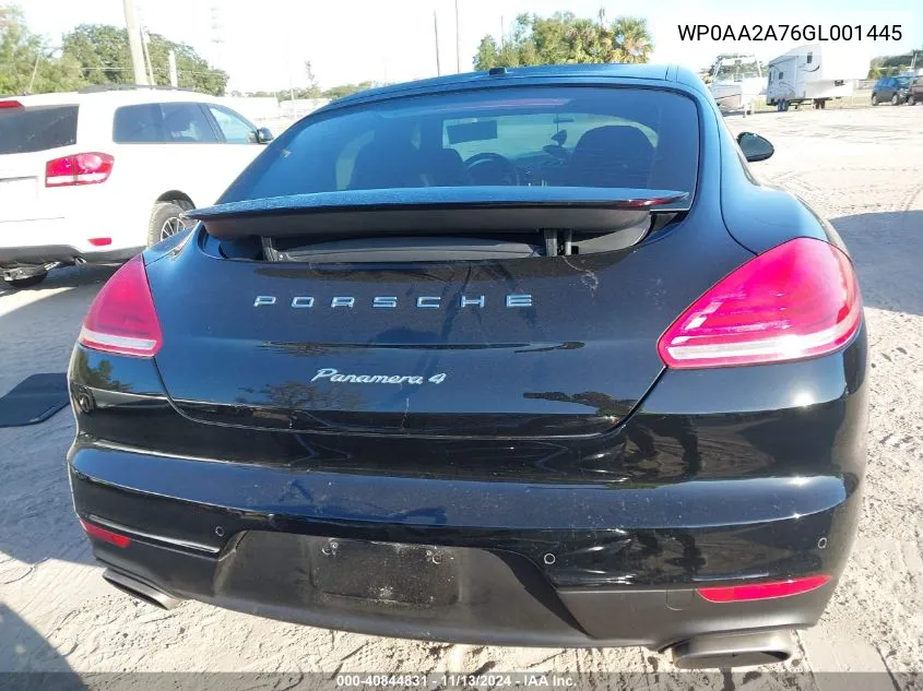 2016 Porsche Panamera 4 VIN: WP0AA2A76GL001445 Lot: 40844831