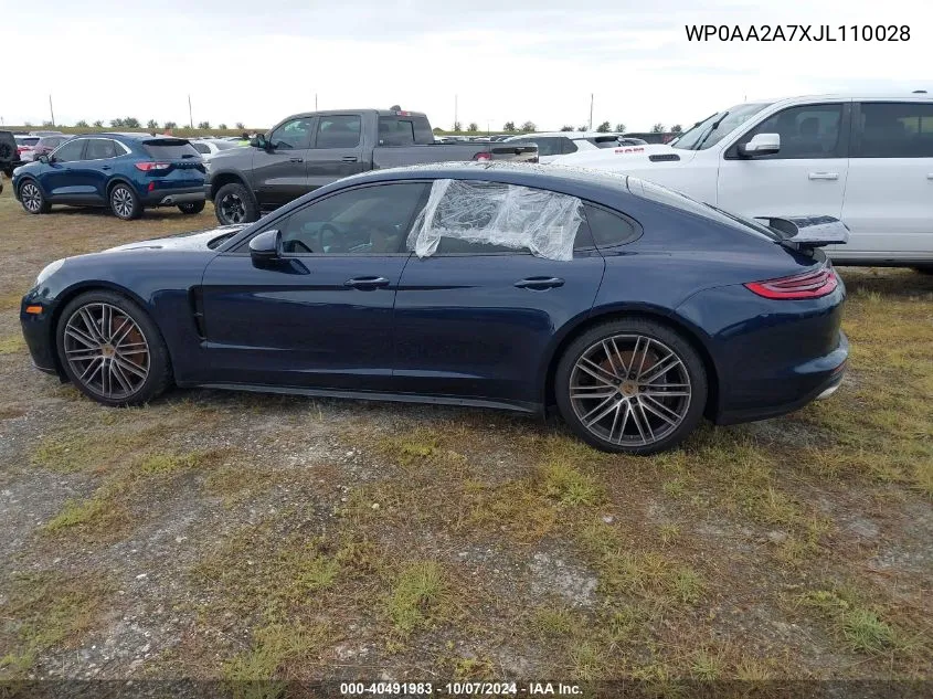 2018 Porsche Panamera 4 VIN: WP0AA2A7XJL110028 Lot: 40491983