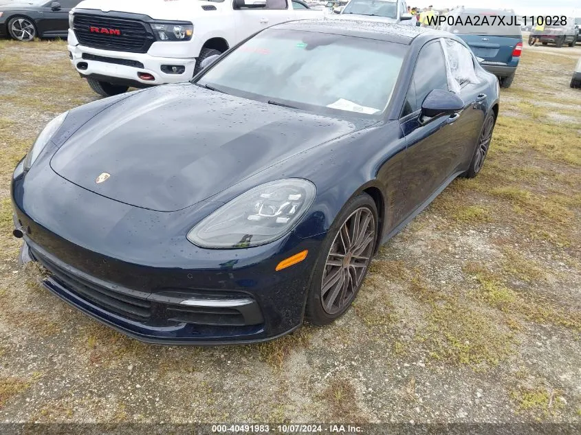 2018 Porsche Panamera 4 VIN: WP0AA2A7XJL110028 Lot: 40491983