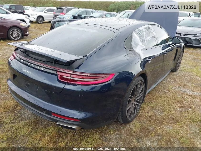 2018 Porsche Panamera 4 VIN: WP0AA2A7XJL110028 Lot: 40491983