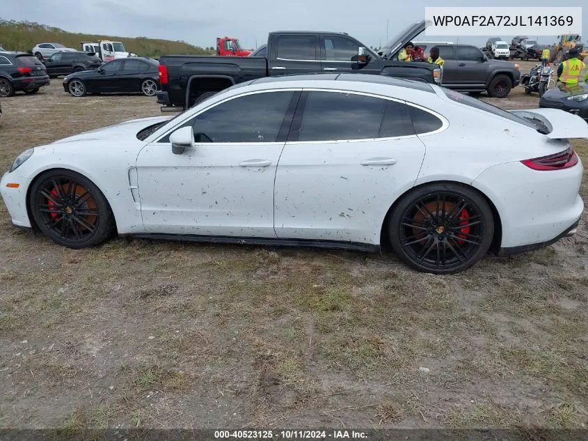 2018 Porsche Panamera Turbo VIN: WP0AF2A72JL141369 Lot: 40523125