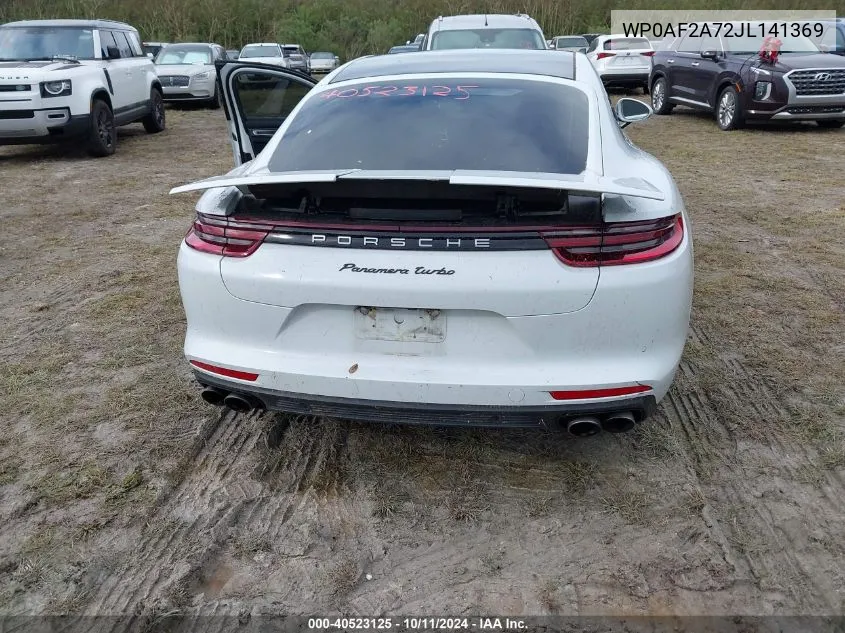 2018 Porsche Panamera Turbo VIN: WP0AF2A72JL141369 Lot: 40523125