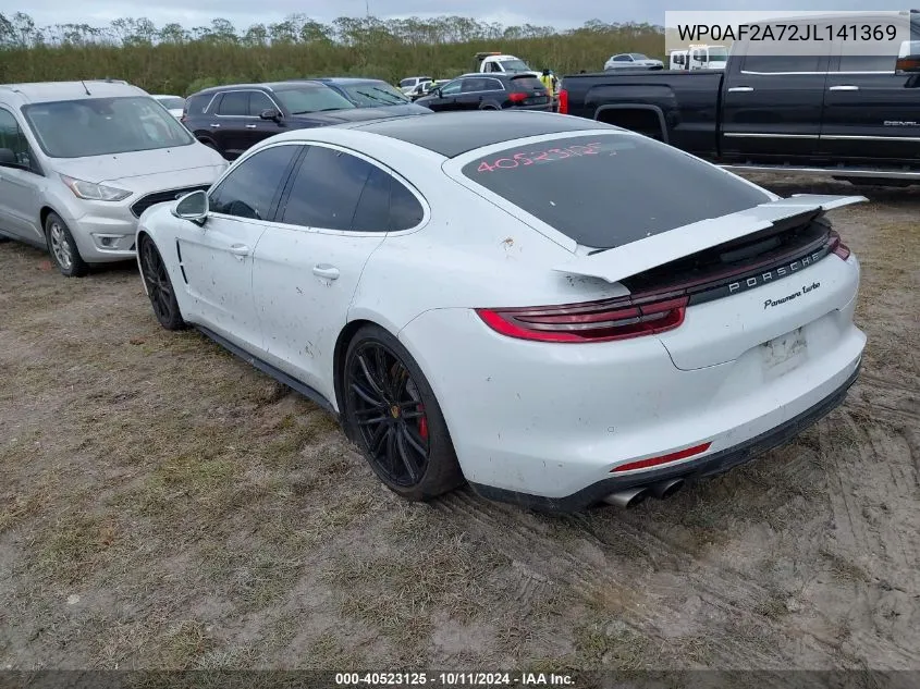 2018 Porsche Panamera Turbo VIN: WP0AF2A72JL141369 Lot: 40523125