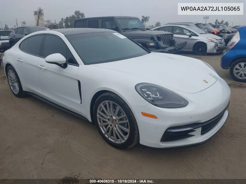 2018 Porsche Panamera 4 VIN: WP0AA2A72JL105065 Lot: 40608315