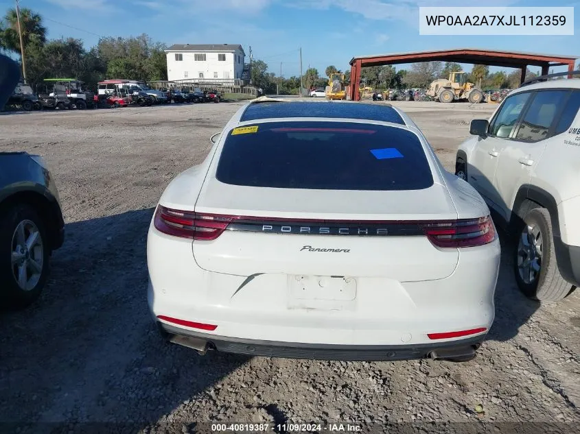 2018 Porsche Panamera 4 VIN: WP0AA2A7XJL112359 Lot: 40819387