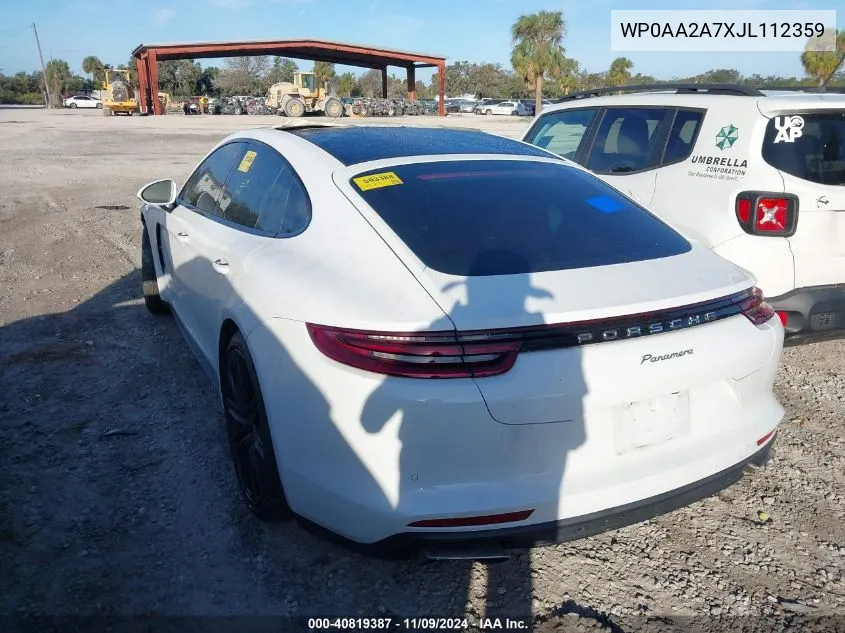 2018 Porsche Panamera 4 VIN: WP0AA2A7XJL112359 Lot: 40819387