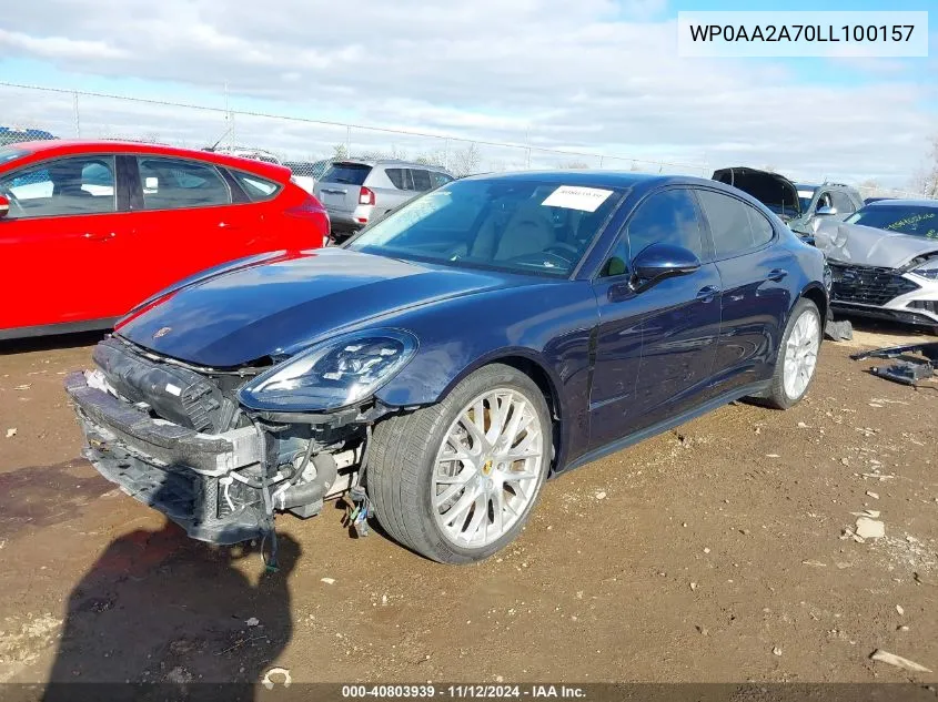 2020 Porsche Panamera 4 VIN: WP0AA2A70LL100157 Lot: 40803939