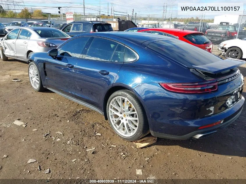 2020 Porsche Panamera 4 VIN: WP0AA2A70LL100157 Lot: 40803939