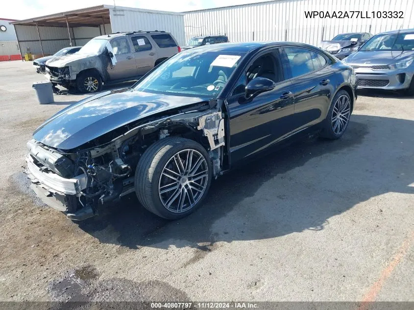 2020 Porsche Panamera VIN: WP0AA2A77LL103332 Lot: 40807797