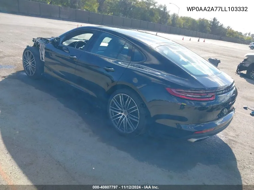 2020 Porsche Panamera VIN: WP0AA2A77LL103332 Lot: 40807797