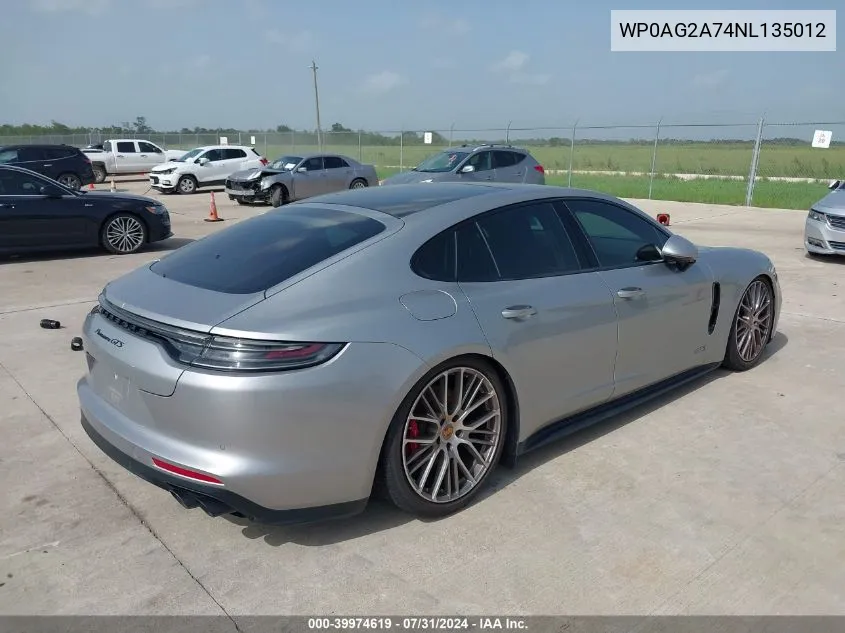 2022 Porsche Panamera Gts VIN: WP0AG2A74NL135012 Lot: 39974619