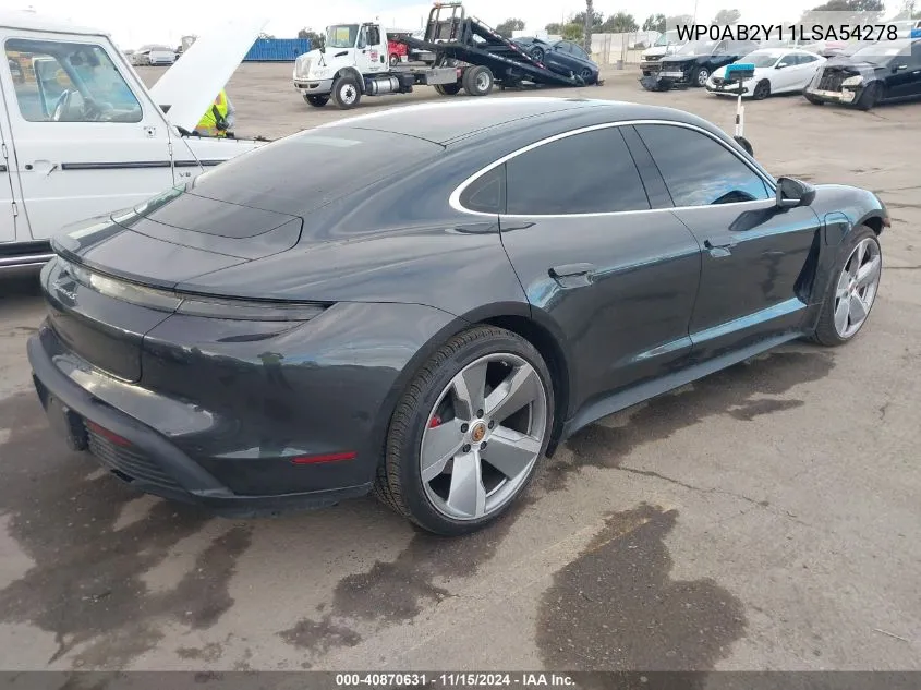 2020 Porsche Taycan 4S VIN: WP0AB2Y11LSA54278 Lot: 40870631