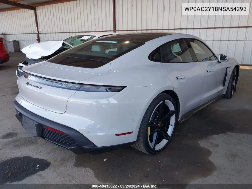 2022 Porsche Taycan Turbo/Turbo S VIN: WP0AC2Y18NSA54293 Lot: 40435022