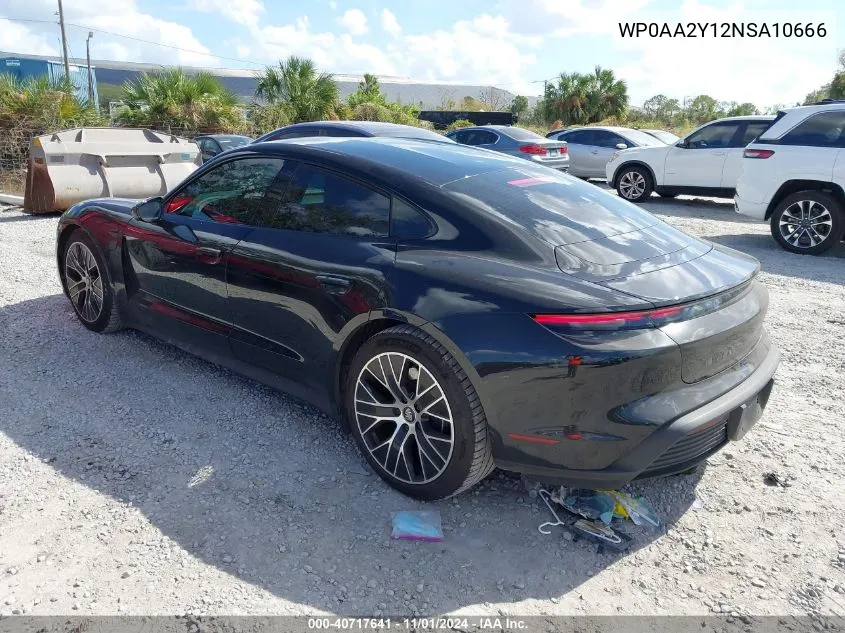 2022 Porsche Taycan VIN: WP0AA2Y12NSA10666 Lot: 40717641