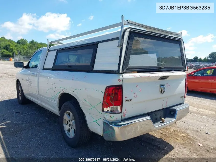 2011 Ram Ram 1500 Slt VIN: 3D7JB1EP3BG563235 Lot: 39670397