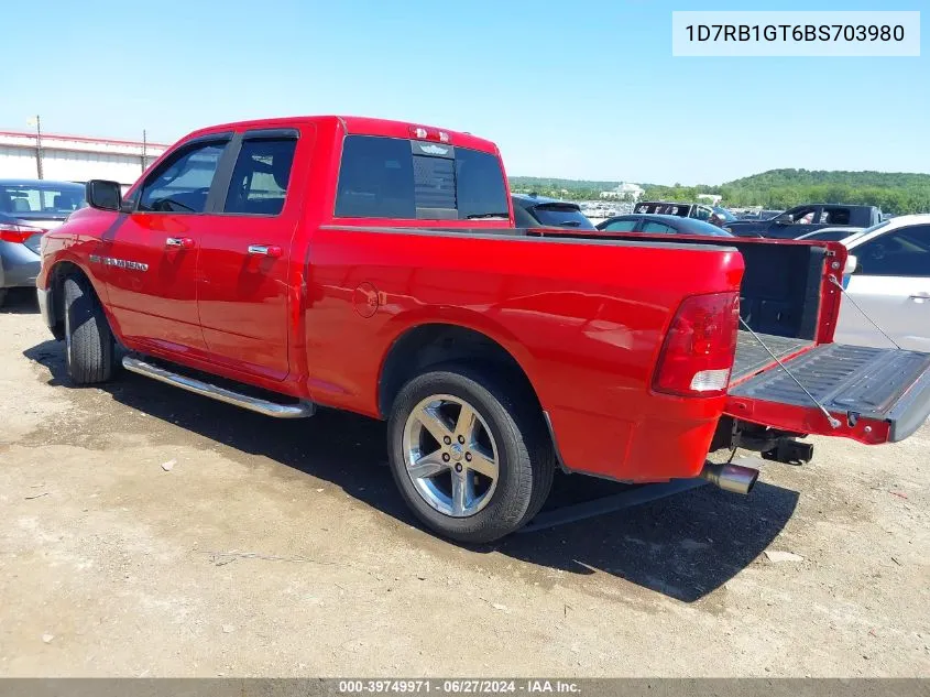 2011 Ram Ram 1500 Slt VIN: 1D7RB1GT6BS703980 Lot: 39749971