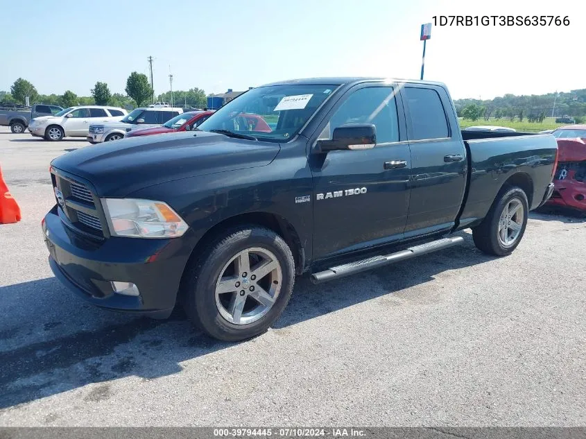 2011 Ram Ram 1500 Sport VIN: 1D7RB1GT3BS635766 Lot: 39794445