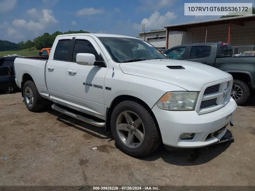 2011 Ram Ram 1500 Sport VIN: 1D7RV1GT6BS536172 Lot: 39925226