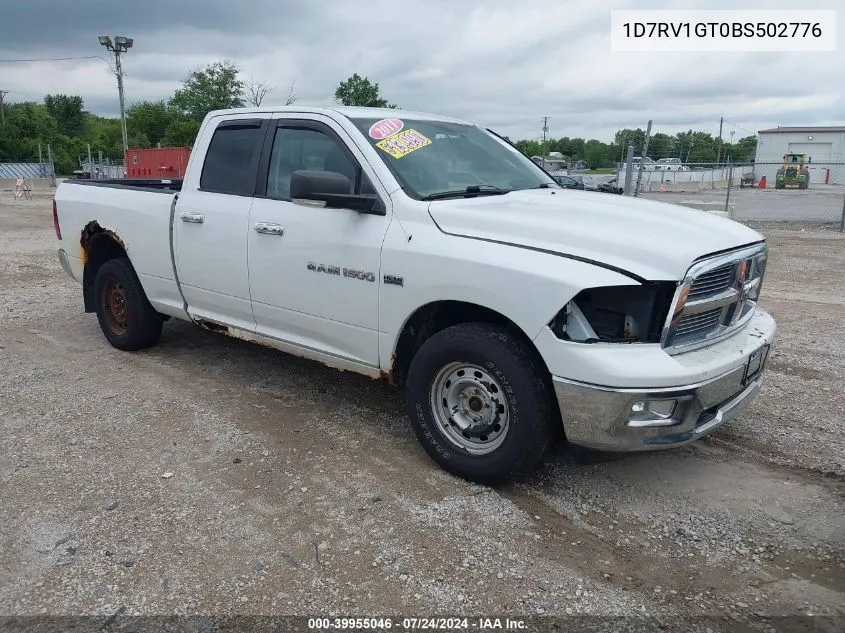 2011 Ram Ram 1500 Slt VIN: 1D7RV1GT0BS502776 Lot: 39955046