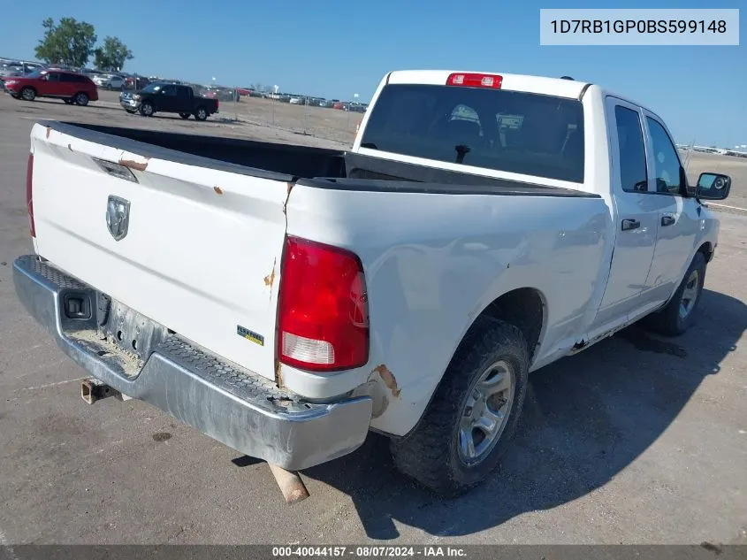 2011 Ram Ram 1500 St VIN: 1D7RB1GP0BS599148 Lot: 40044157