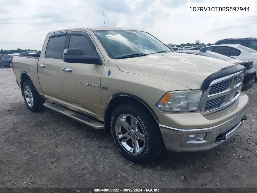 2011 Ram Ram 1500 Slt VIN: 1D7RV1CT0BS597944 Lot: 40059022